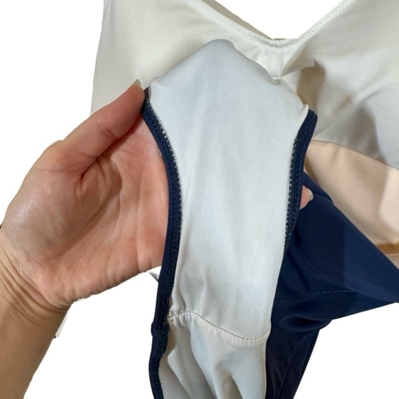 LIVELY Colorblock Ruched Low Back One-Piece Swimsuit Bathing Suit - Picture 11 of 14